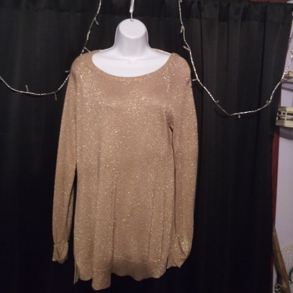 Gold sparkly light sweater